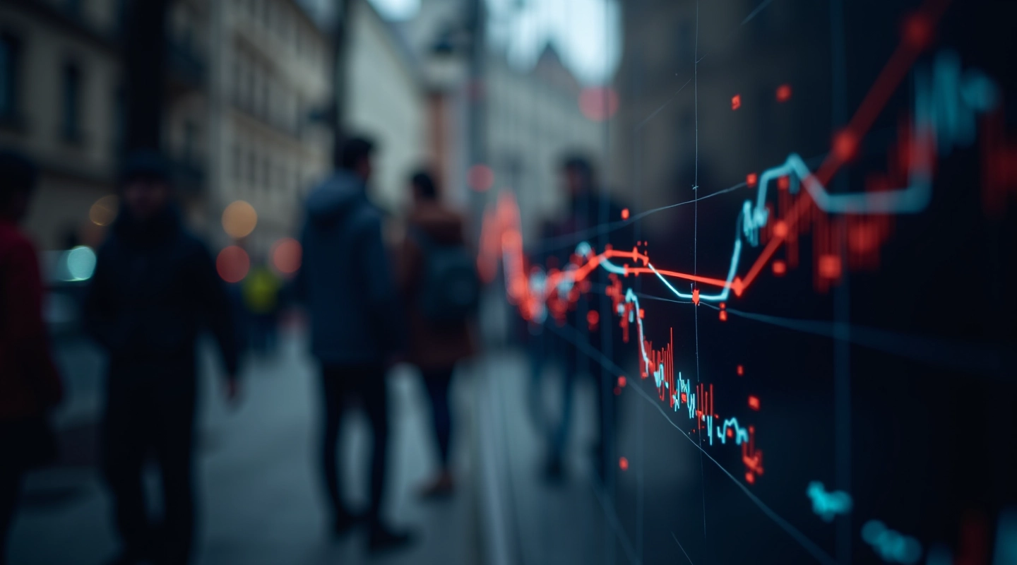 Linear regression line fitted through stock price scatter plot data points