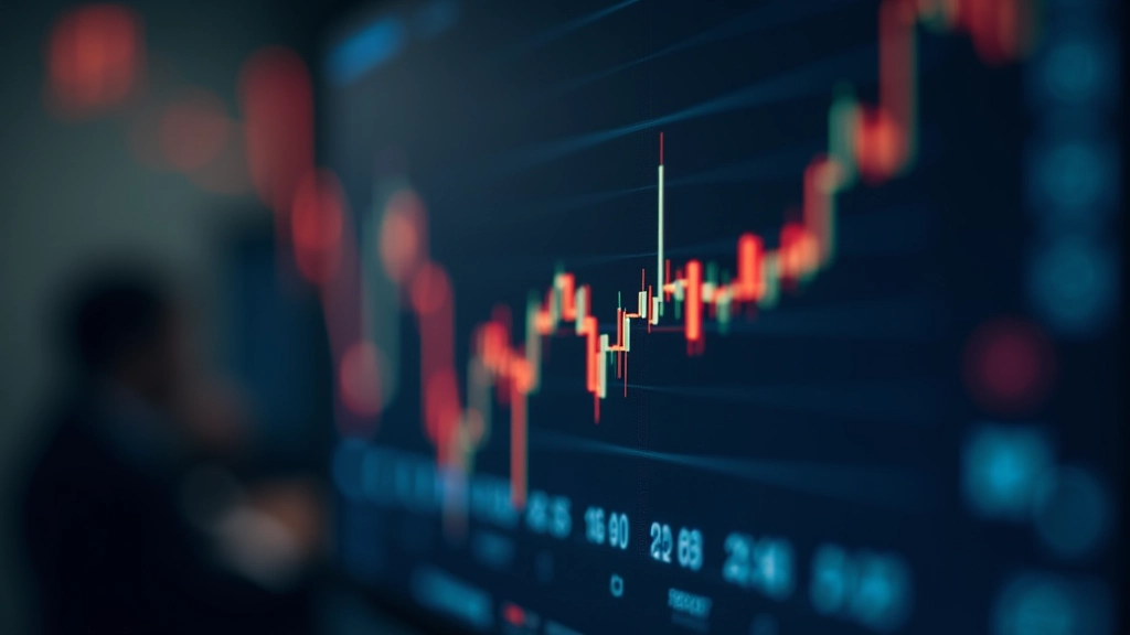 Linear regression visualization showing trend line through stock price data points