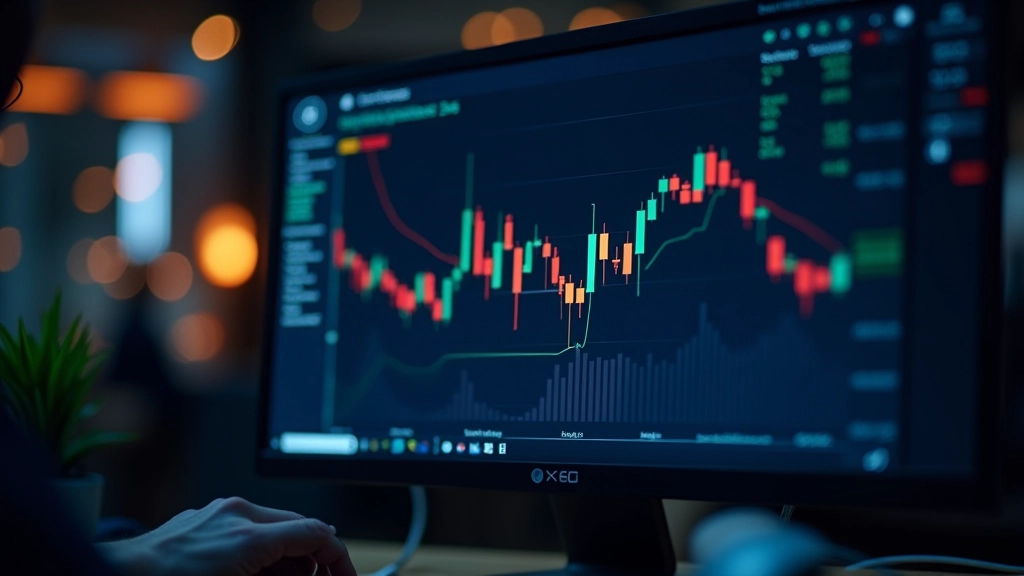 Toronto stock exchange TSX data visualization on computer screen